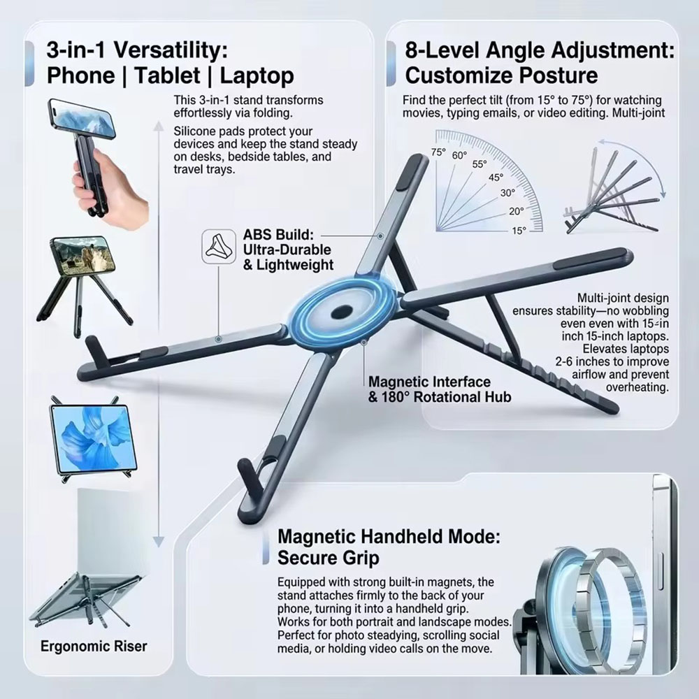 Auto Tracking Tripod - Support de téléphone magnétique portable et