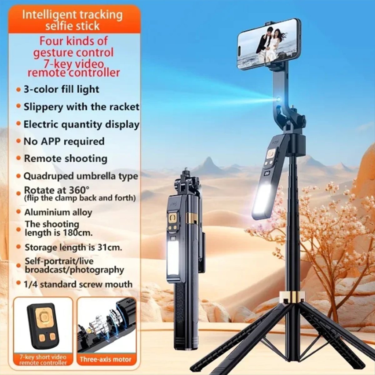M05K CL12P Perche à selfie 180 - Auto Tracking Tripod avis et prix